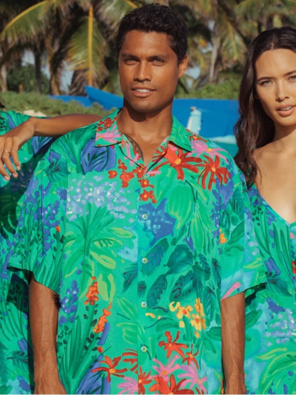 Jams World XL Mens Retro Aloha Shirt in Sea Flower button up casual Hawaiian